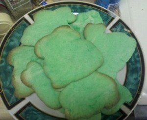 Green bunny sugar cookies