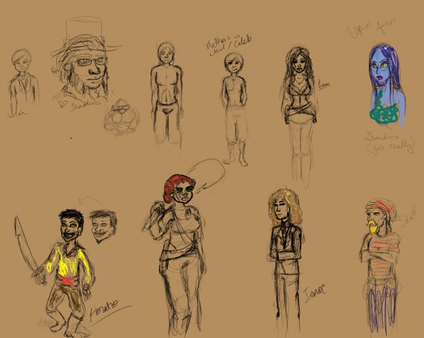 Pirate Project character sketches 7/20/2011